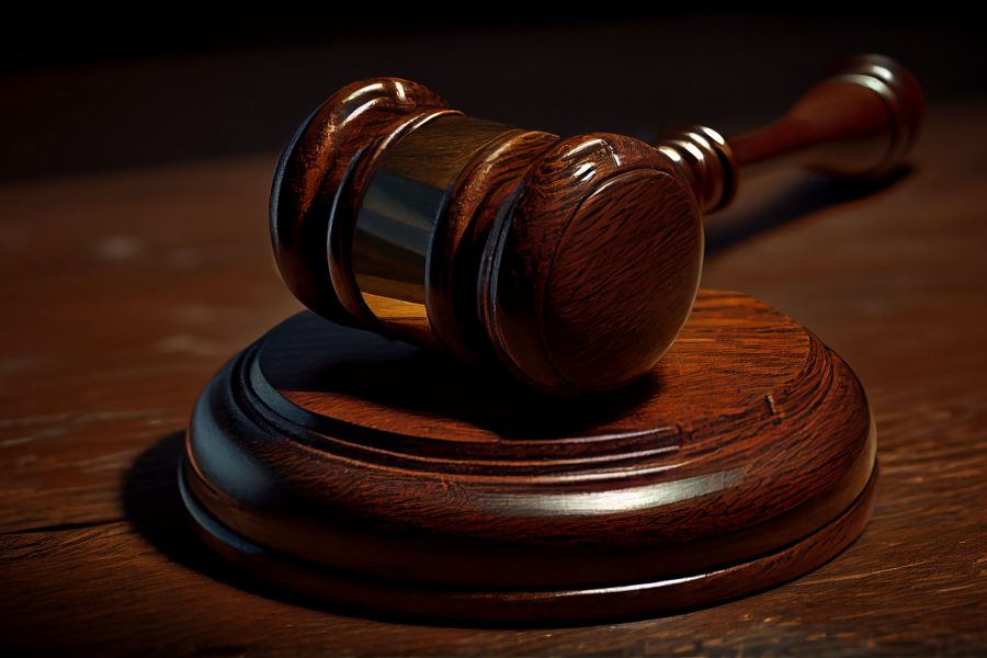 Law and justice converge on antique gavel ,generative artificial intelligence